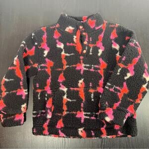 GAP Black and Red Abstract Fleece Hoodie